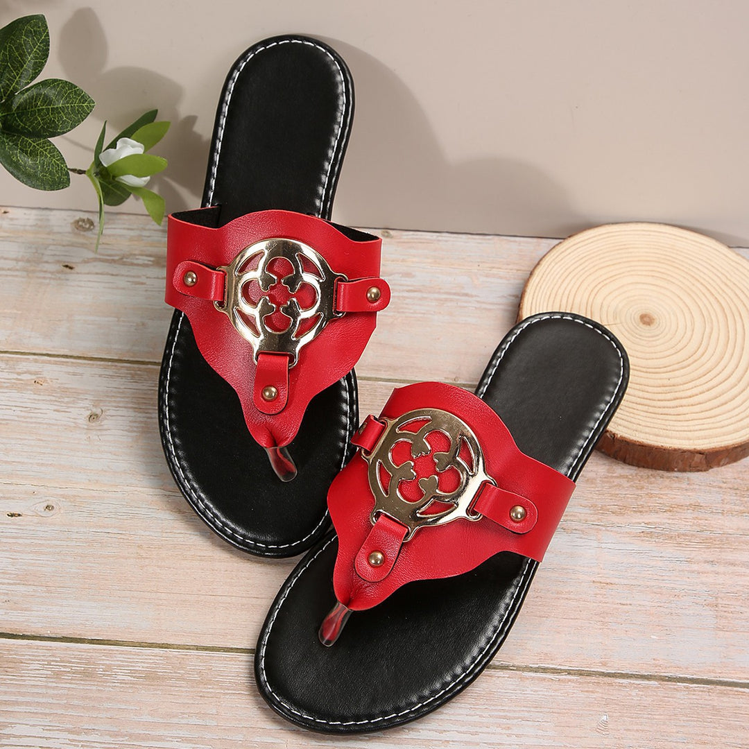 Dame Flip-Flops med moderne metalsandal Stilla