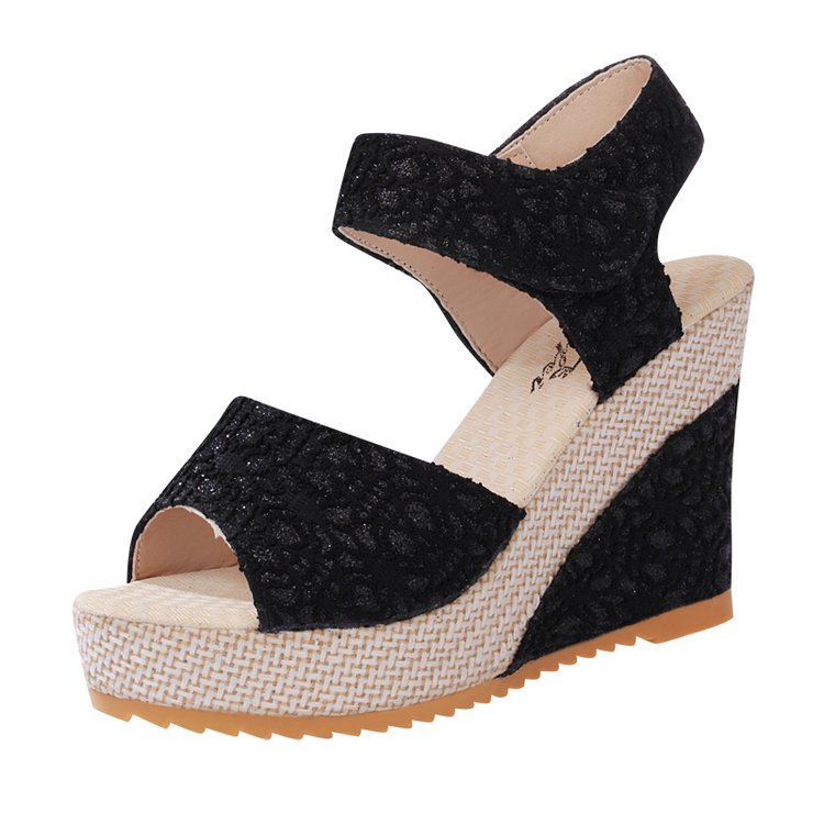 Dame Wedge Sandaler med blomsterdesign og justerbare remme Stilla