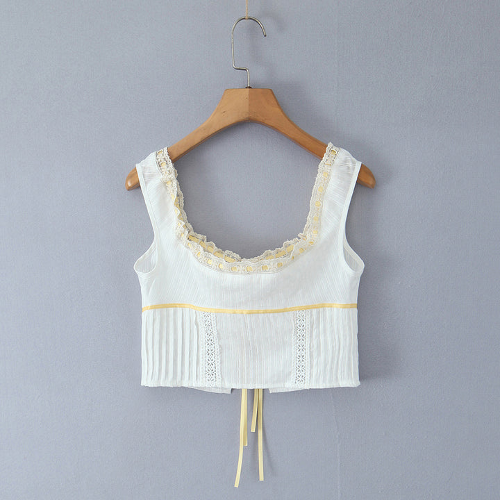 Dame Crop-top med fine blonde accenter og justerbar talje snor Stilla