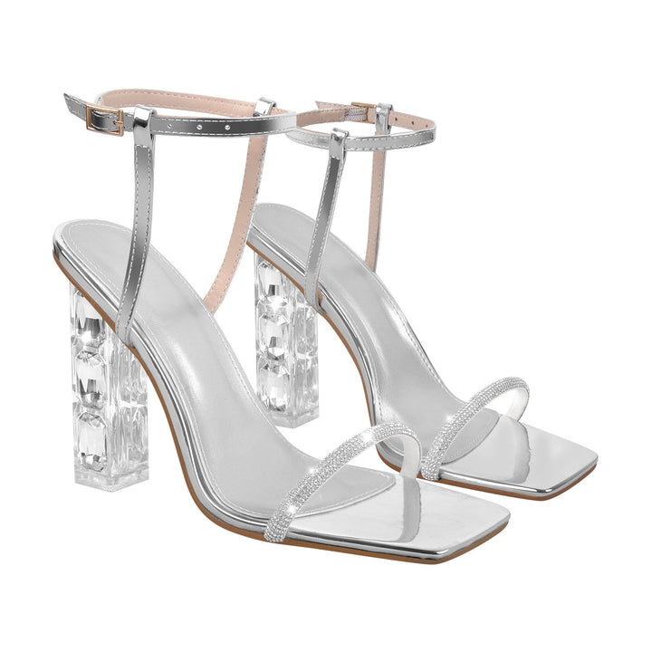Femme elegant Højhælede Sandaler med klare blokhæls detaljer Stilla