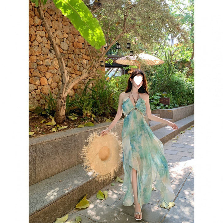 Femme Bohemian Transparent Maxi-Kjole med Off-Shoulder-Ærmer Stilla