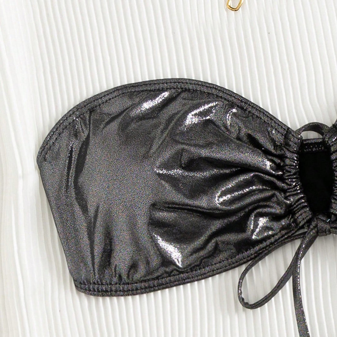 Dame bandeau-bikini-sæt med elegant raffinement Skovae