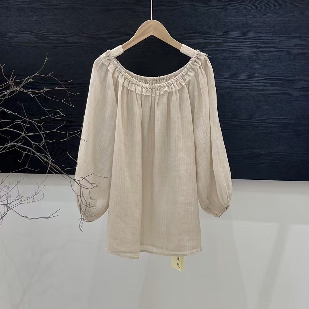 Dame Off-Shoulder Bluse med vidt skårne ærmer Stilla