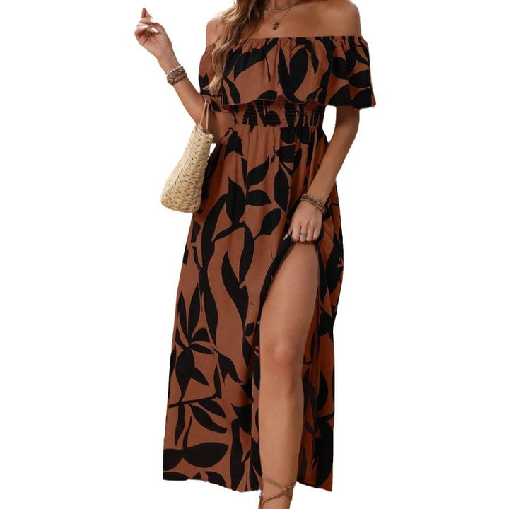 Dame Maxikjole med off-shoulder design og blomster mønster Stilla