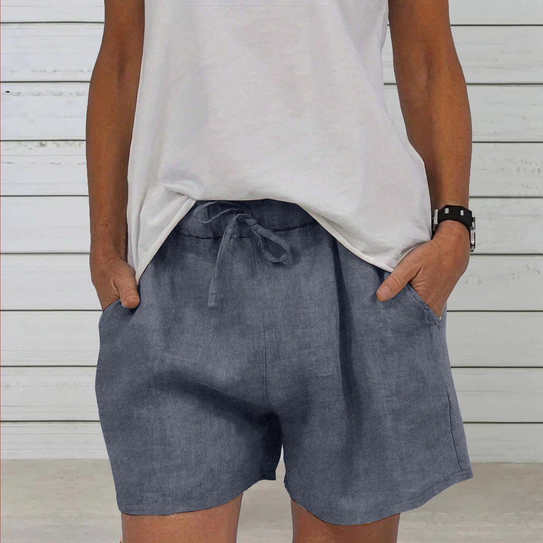 Dame Fritids Linned Shorts Stilla