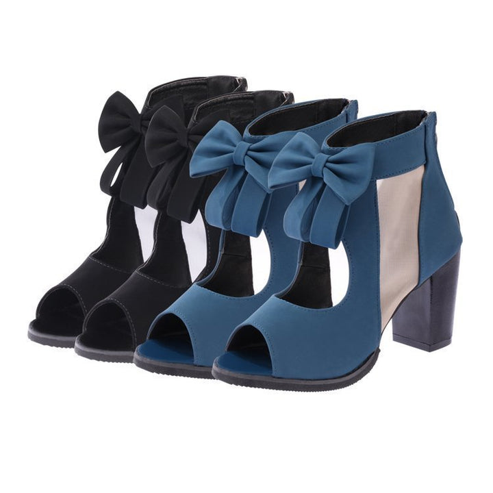 Dame High-Heel Mules med legende sløjfedesign og åndbar mesh-indlæg Stilla