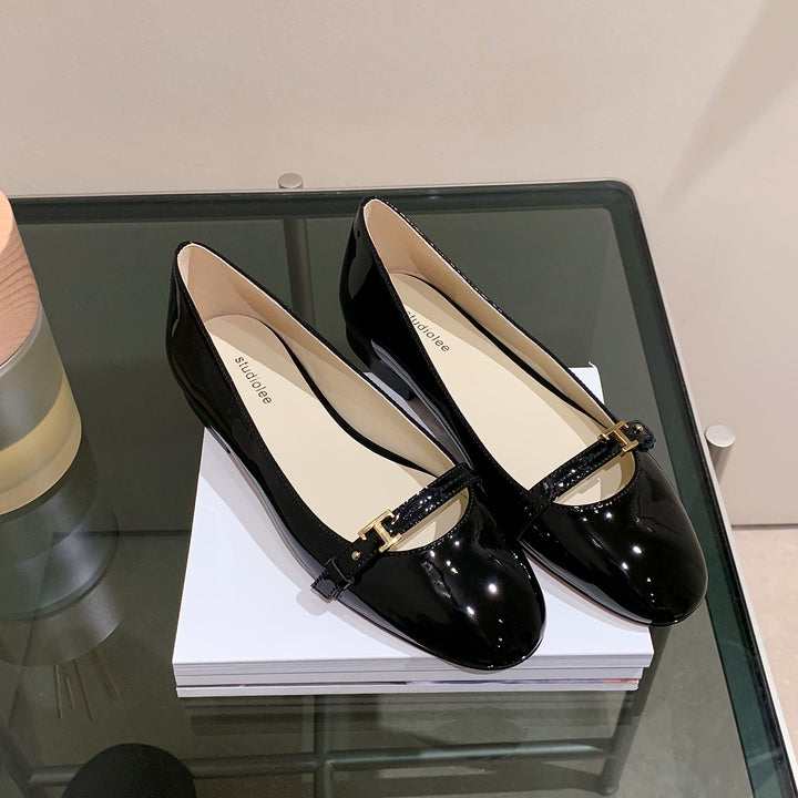 Dame Chic Spids Tå Mary Jane Ballerinas med Spænde-Detalje Stilla