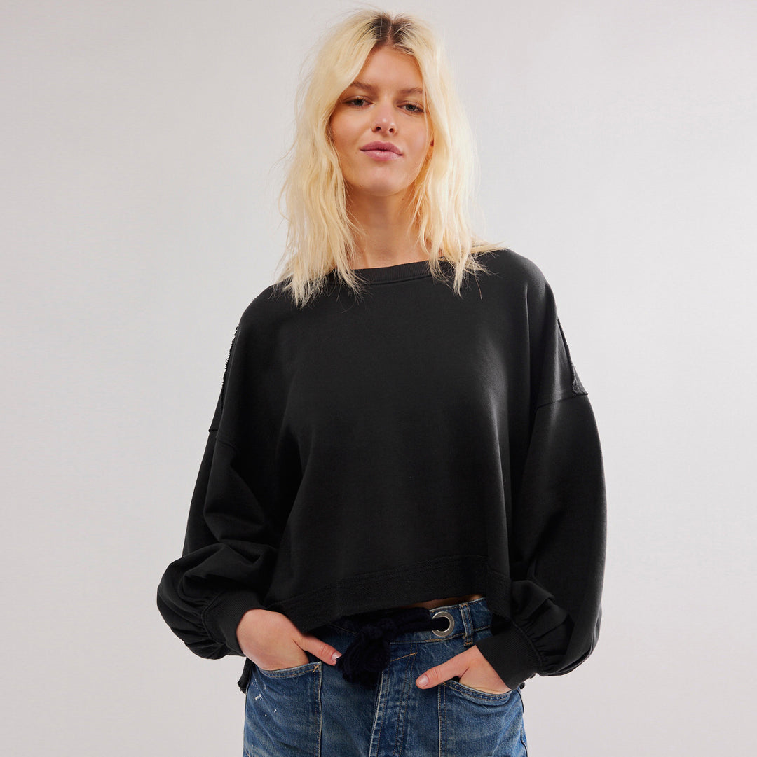 Dame afslappet sweatshirt med voluminøse ærmer og komfortabel pasform Stilla