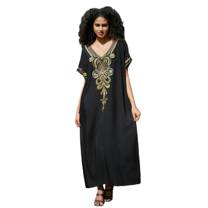 Dame Maxi-kjole med elegant broderet design Stilla