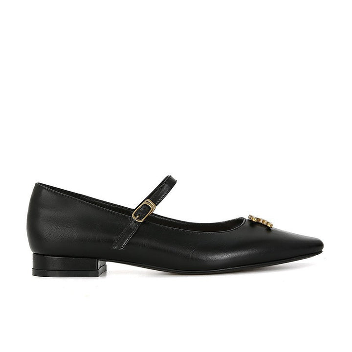 Dame Elegant Mary Jane Balletsko med Guldaccent Stilla