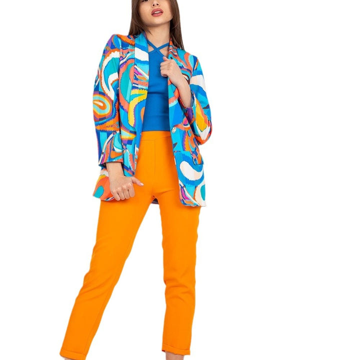 Dame Farverig Blazer med mode mønster og afslappet snit Stilla