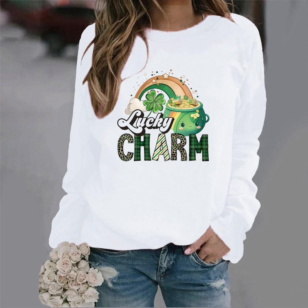 Kvinders sweatshirt med kreativt heldig motiv Stilla