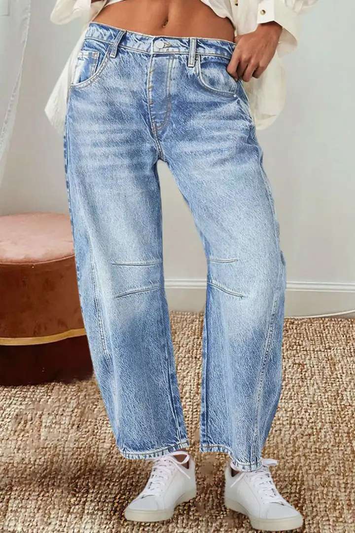 Dame brede jeans i afslappet vintage stil med kvalitetsdetaljer Stilla