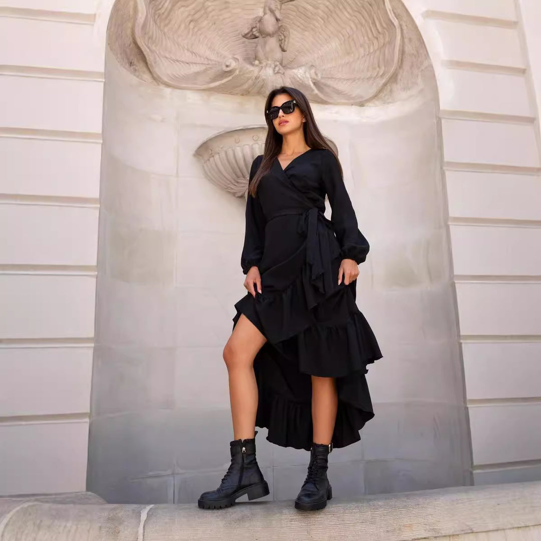 Dame High-Low Ruffle Viskestykke Stilla