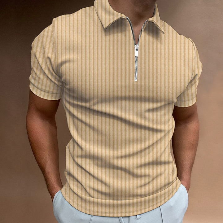 Herrer Kortærmet Lynlås Krave Polo Shirt Stilla