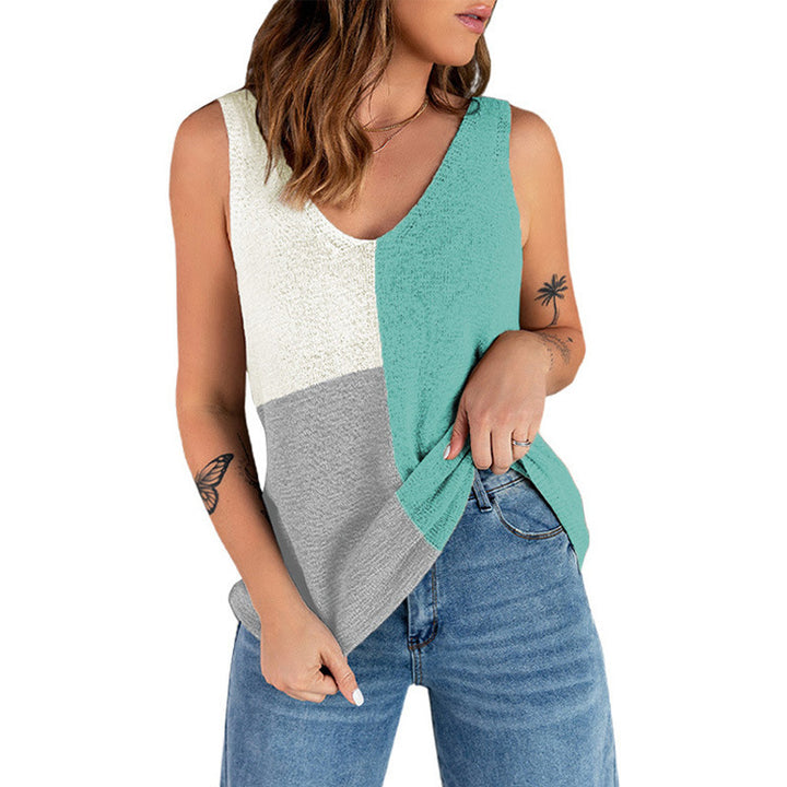 Kvinder Farveblok Strik Tanktop Stilla