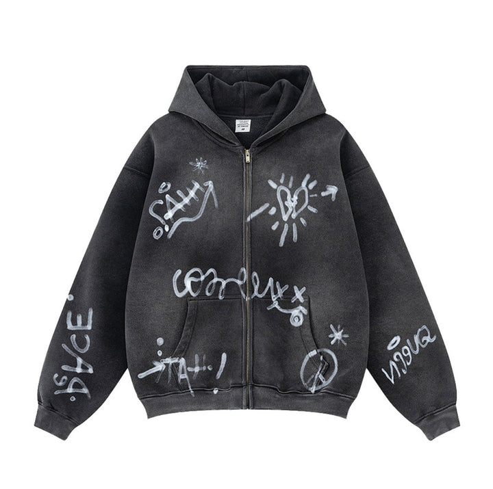 Kvinders Graffiti Print Hoodie Stilla