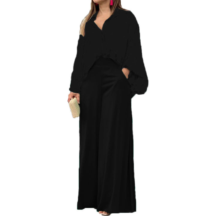 Dame fritidsbluse med farverig marmortryk og loose fit Stilla