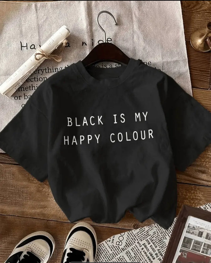 Dame T-shirt med kreativ skrift Stilla