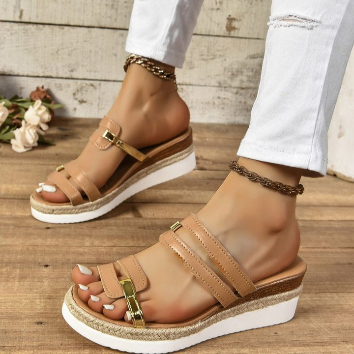 Damer Komfortable Espadriller med fashionable remme og åndbart fodseng Stilla