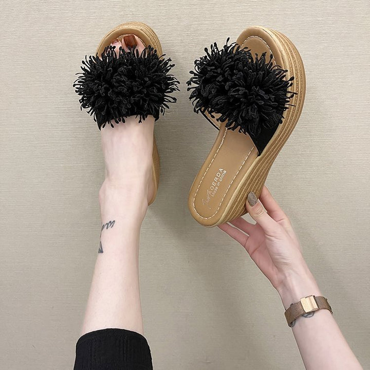 Dame Slide-sandaler med elegant blomsterdekoration og skridsikker sål Stilla