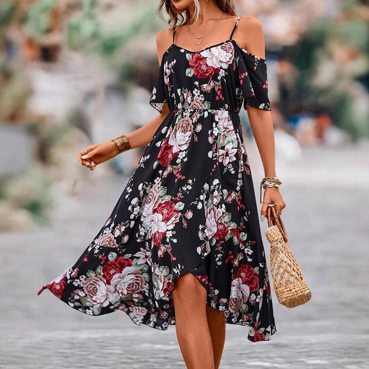 Dame Off-Shoulder Floral Swing Kjole Stilla