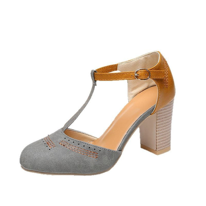 Dame T-strap højhælede sko med moderigtigt design og skridsikker sål Stilla