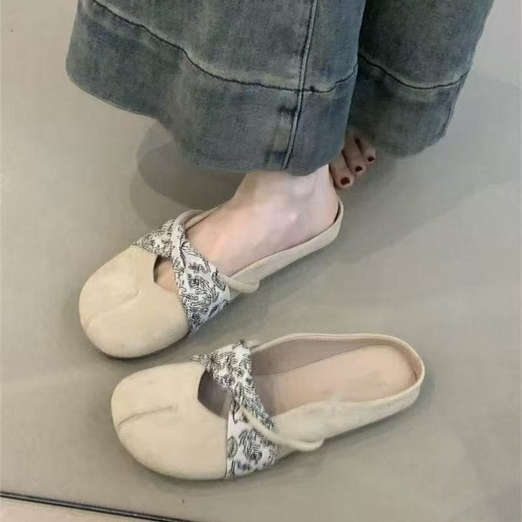 Dame Pantoletten med elegant knude-design og åndbart overmateriale Stilla