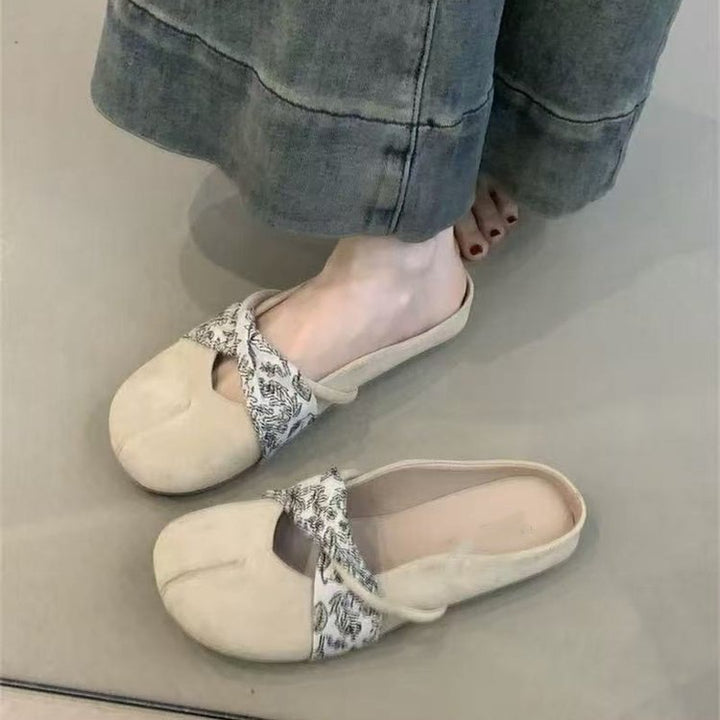 Dame Pantoletten med elegant knude-design og åndbart overmateriale Stilla