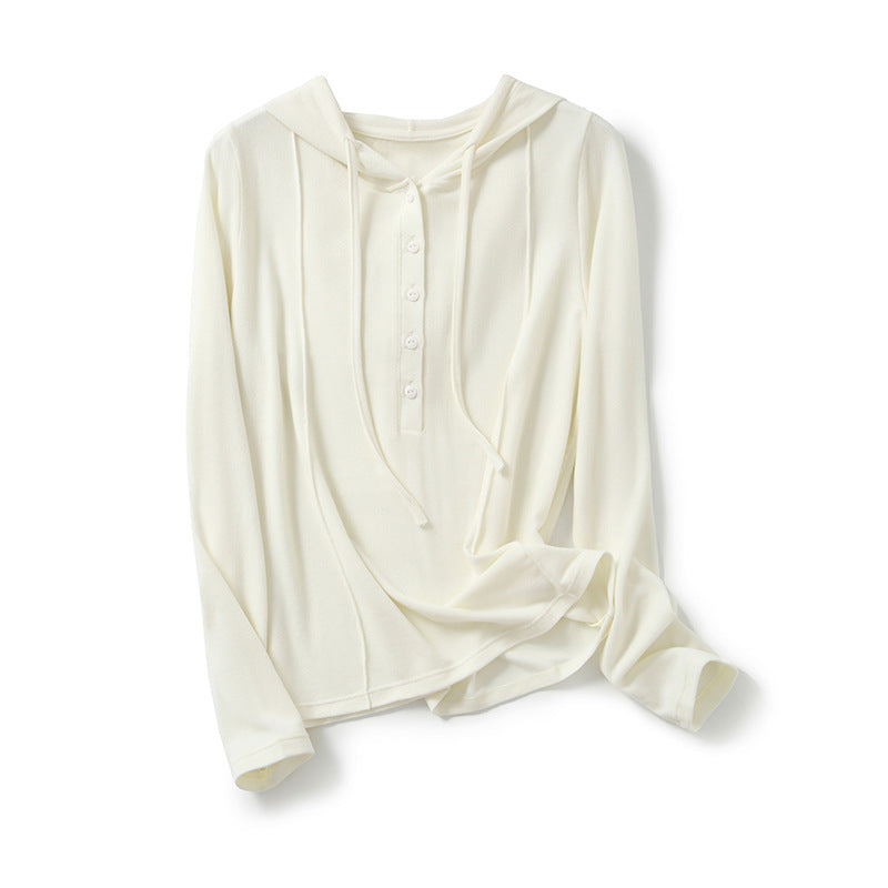Femme Button-Up Hoodie Let Pullover Stilla
