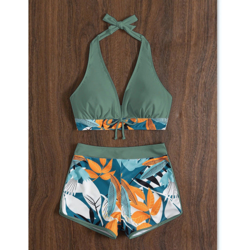 Dame Højskåret Bikini med blomsterprint detaljer og legende rygbeskyttelse Stilla