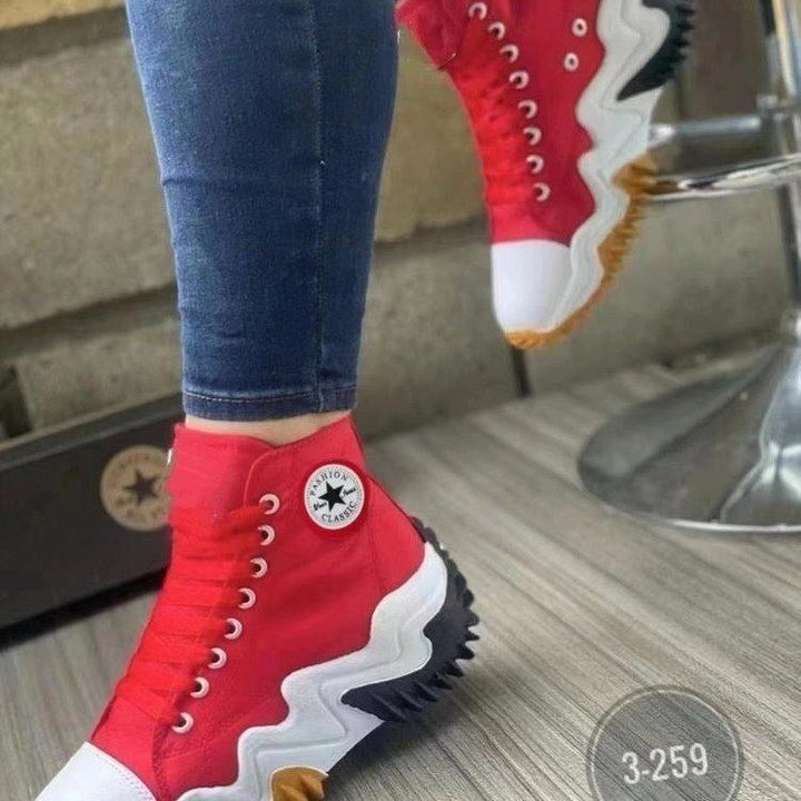 Dame Sporty High-Top Sneakers med unikt bølgeprofil og åndbar konstruktion Stilla