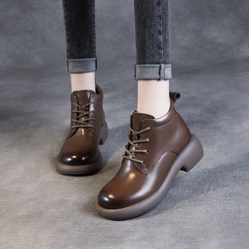 Dame stilfulde snørebånd ankle boots med klodset sål Stilla