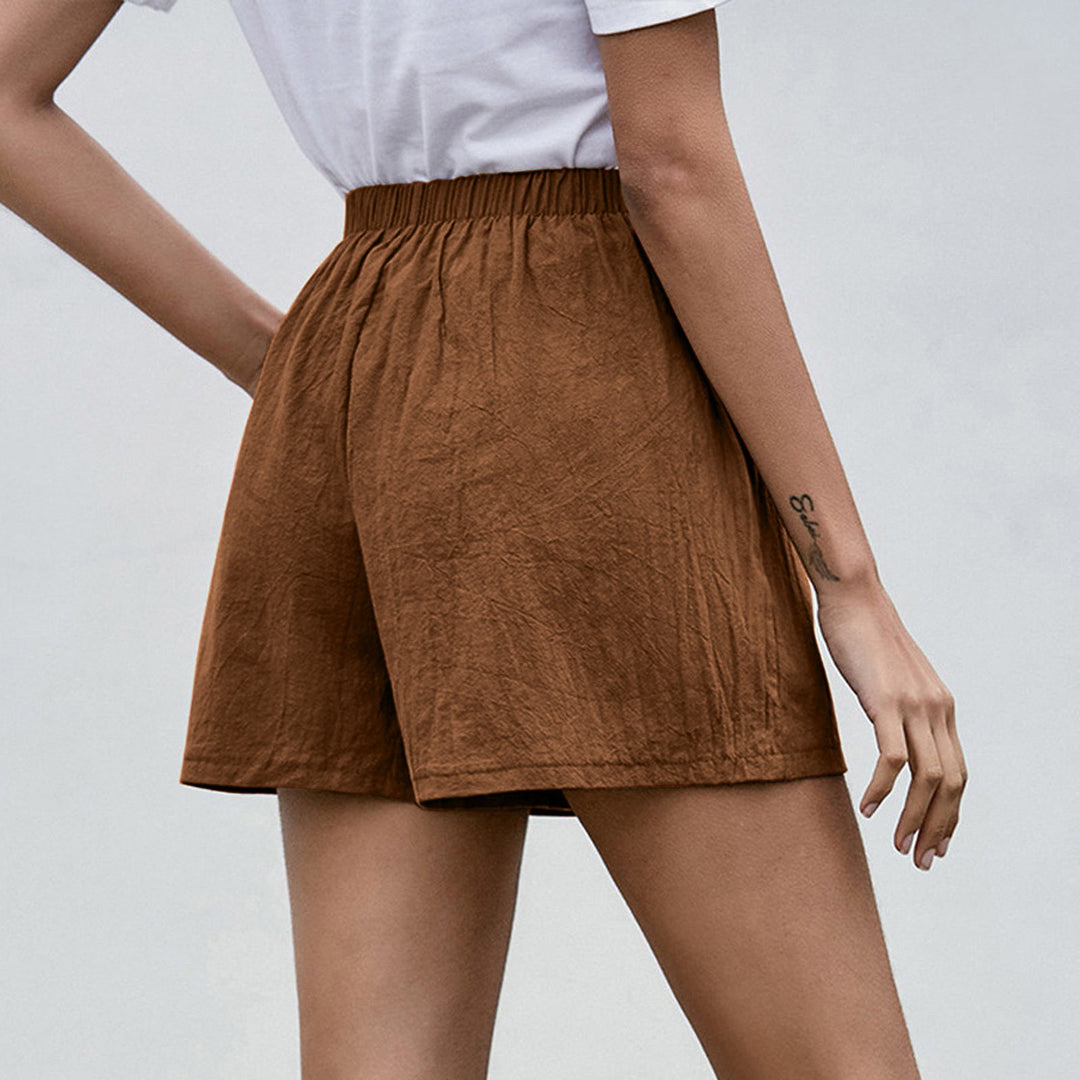 Dame behagelige shorts med elastisk talje og lommer Stilla