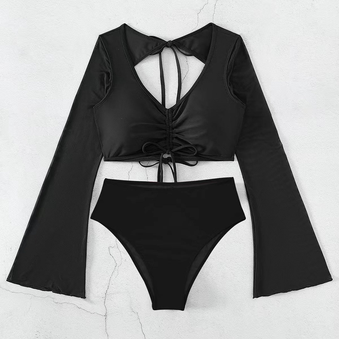 Dame bikini-sæt med stilfuld wrap-top og højt skåret underdel Stilla