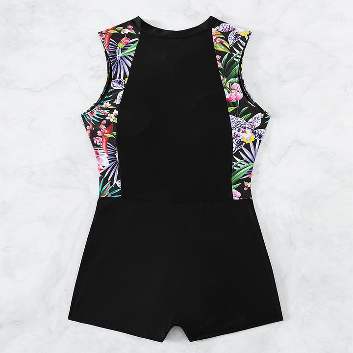 Dame Sporty helkrops badeshorts med floralt design Skovae
