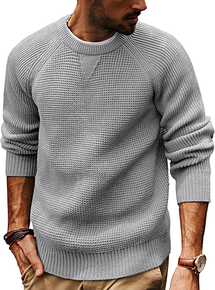Herre strikkepullover med struktureret design Stilla