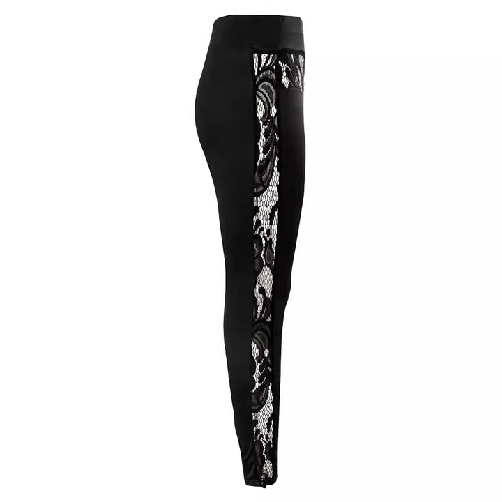 Dame Højkvalitets Leggings med Spidsapplikation og Høj Talje Stilla