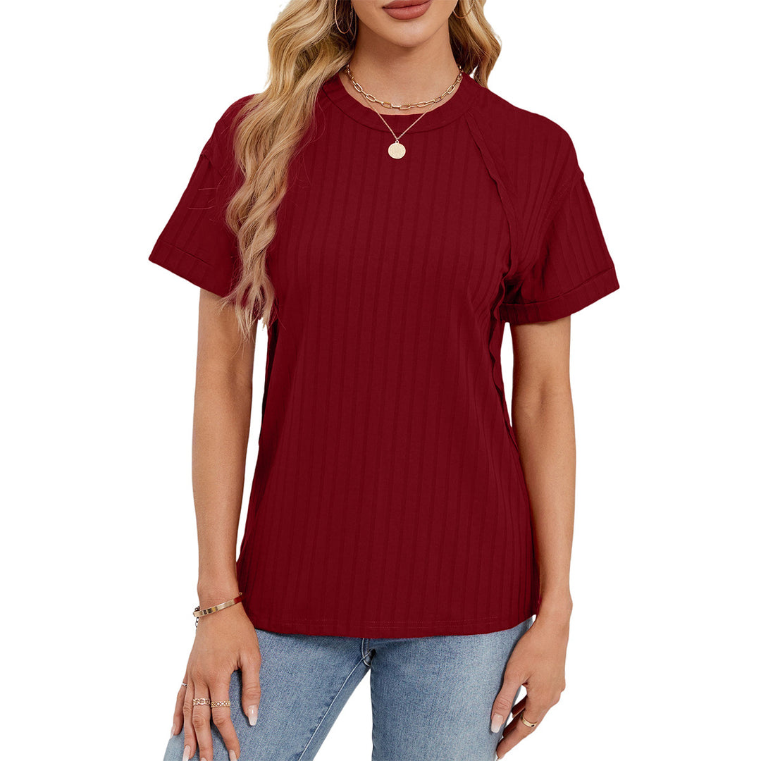 Dame fritids T-shirt med ribstruktur Stilla