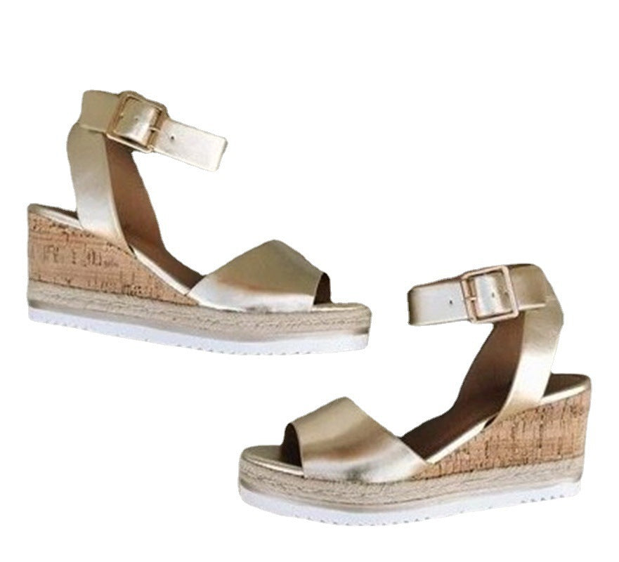 Dame Wedge-sandaletter med komfortabelt korkdesign og justerbar rem Stilla