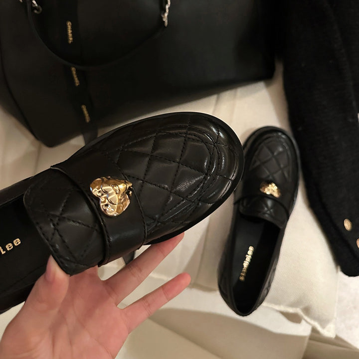 Femme quiltede Slipper med hjerte detalje Stilla