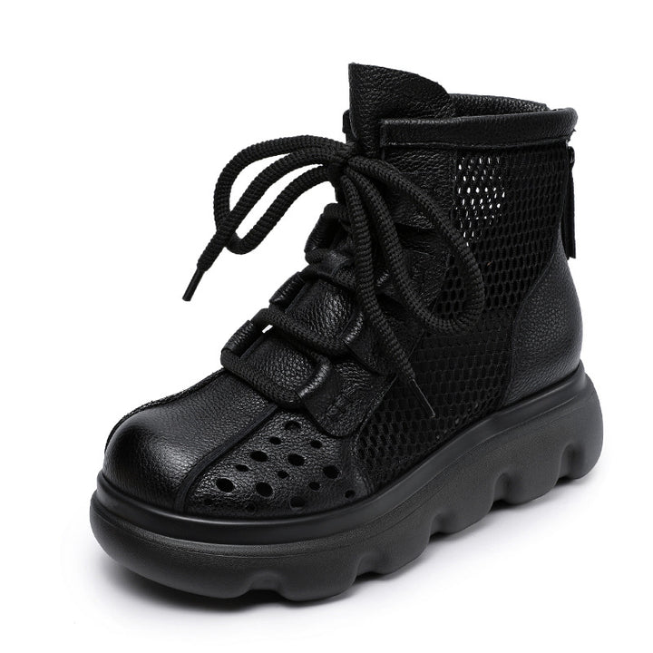 Dame Åndbare Net Snørebånd Ankelsneakers med Polstret Såle Stilla