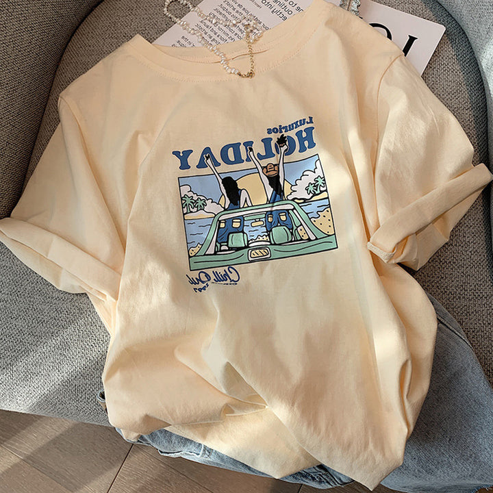 Femme Relaxed Fit Grafik T-Shirt med legende artwork Stilla