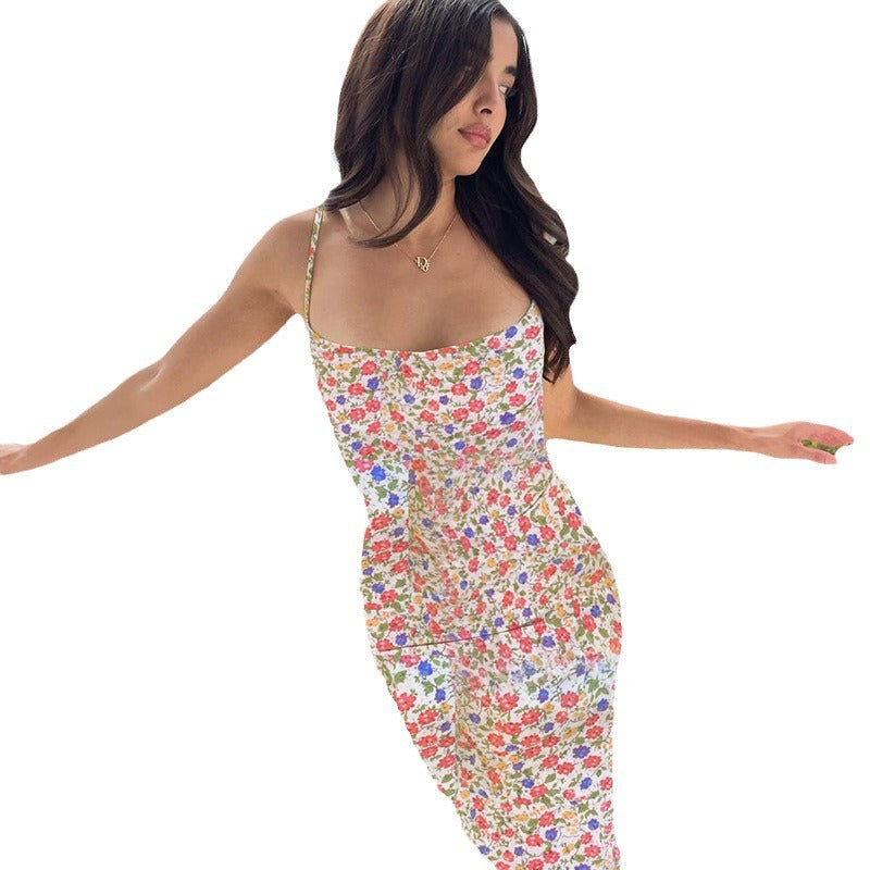 Dame Floral Print Bodycon Maxikjole Stilla