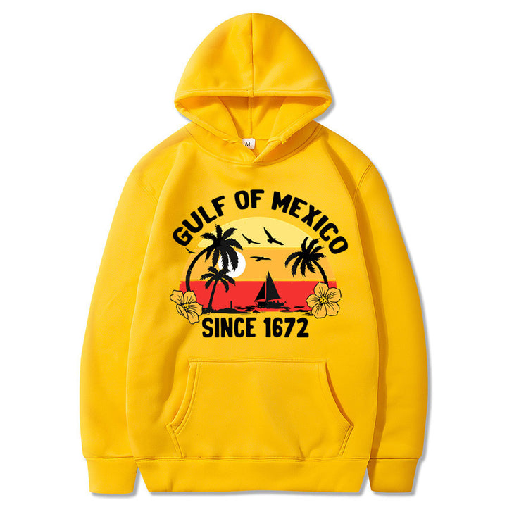 Dame hoodie med kreativt strandmotiver og højkvalitetsstof Skovae