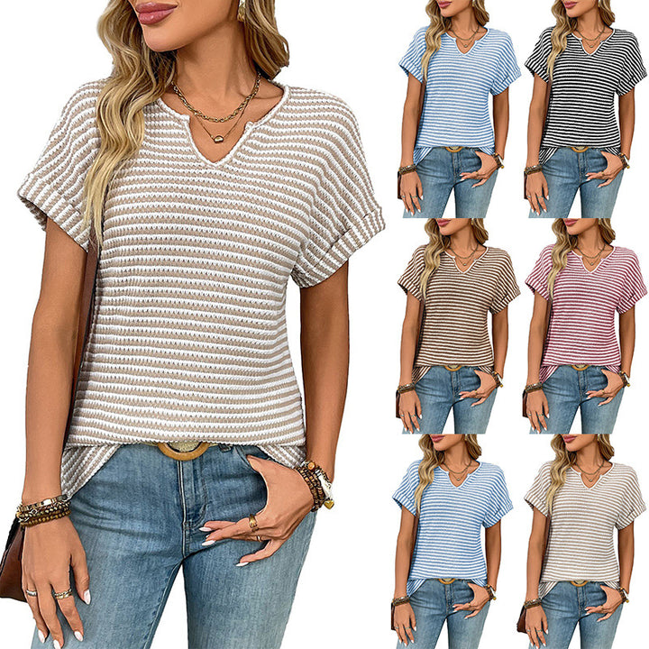 Dame afslappet stribet T-shirt Stilla