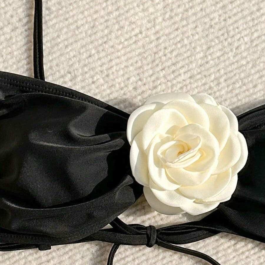 Dame Bikini Sæt med dekorativt blomstermotiv Stilla