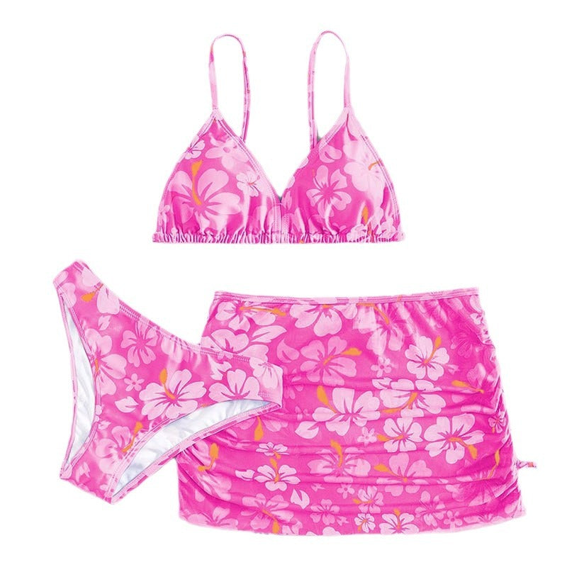 Dame bikini-sæt med blomsterprint og sammenlignelige skørtedetaljer Stilla