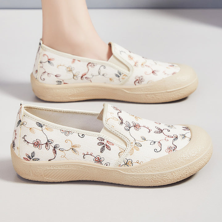 Dame Slip-On Fritidssko med blomsterdesign og skridsikker sål Stilla