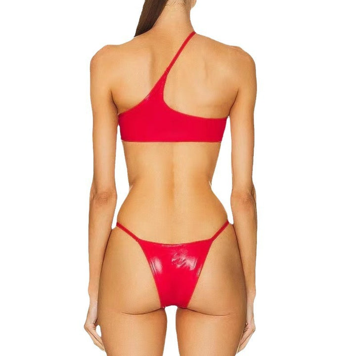 Dame asymmetrisk bikini med delikat snit og minimalistisk design Skovae